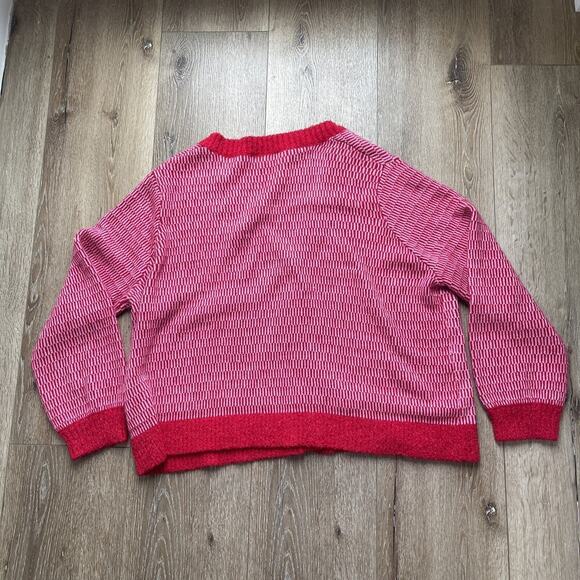33 Degrees Christmas Cardigan Knit Sweater Plus Size 3XL Red Boxy Sparkle Button - Picture 8 of 10
